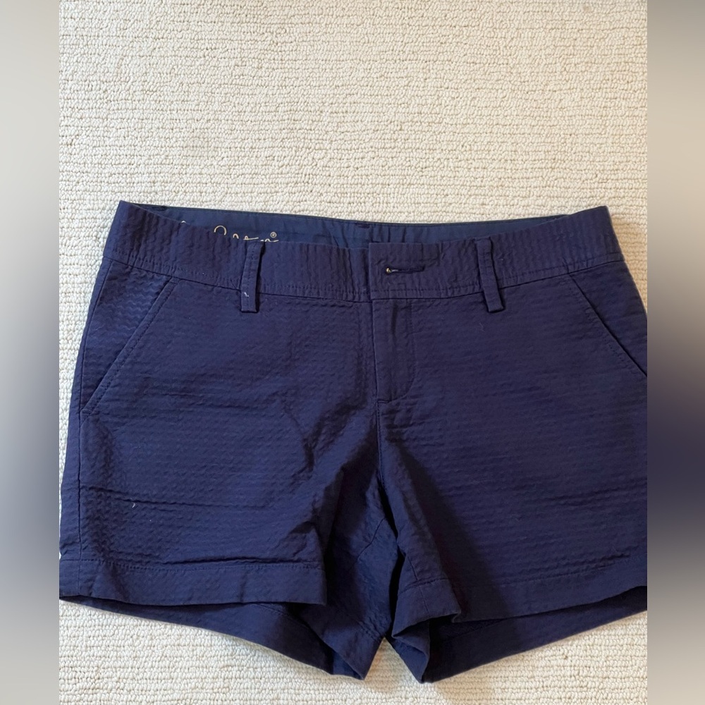 Lilly Pulitzer 5" Callahan Jacquard Short True Navy Blue Size 6